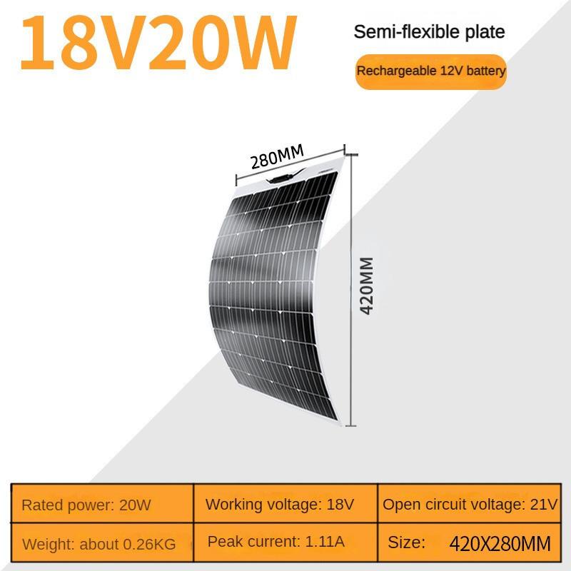 New Flexible Solar Panel 18V Household Photovoltaic Module Single Crystal Solar Panel Power Generation System