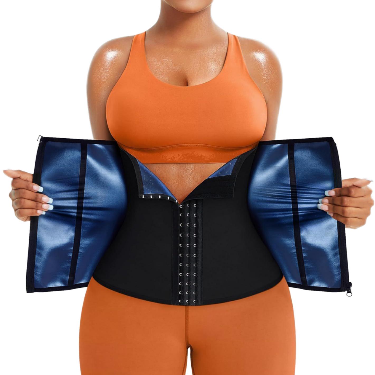 Sports Belly Sweat Waist Shaping Belly Belt Women Belly Fat Sauna Suit Waist Trimmer Sweat Bands S