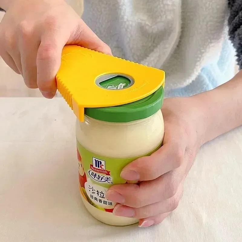 3-in-1 Multi-Purpose Can Opener, Manual Bottle Opener for Beer Coke, Jar Opener for Jam Lids, Smooth Edge Kitchen Can Opener