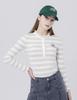 DOYOUKNOWMC Bold Stripe Light Green Henley Neck Knit
