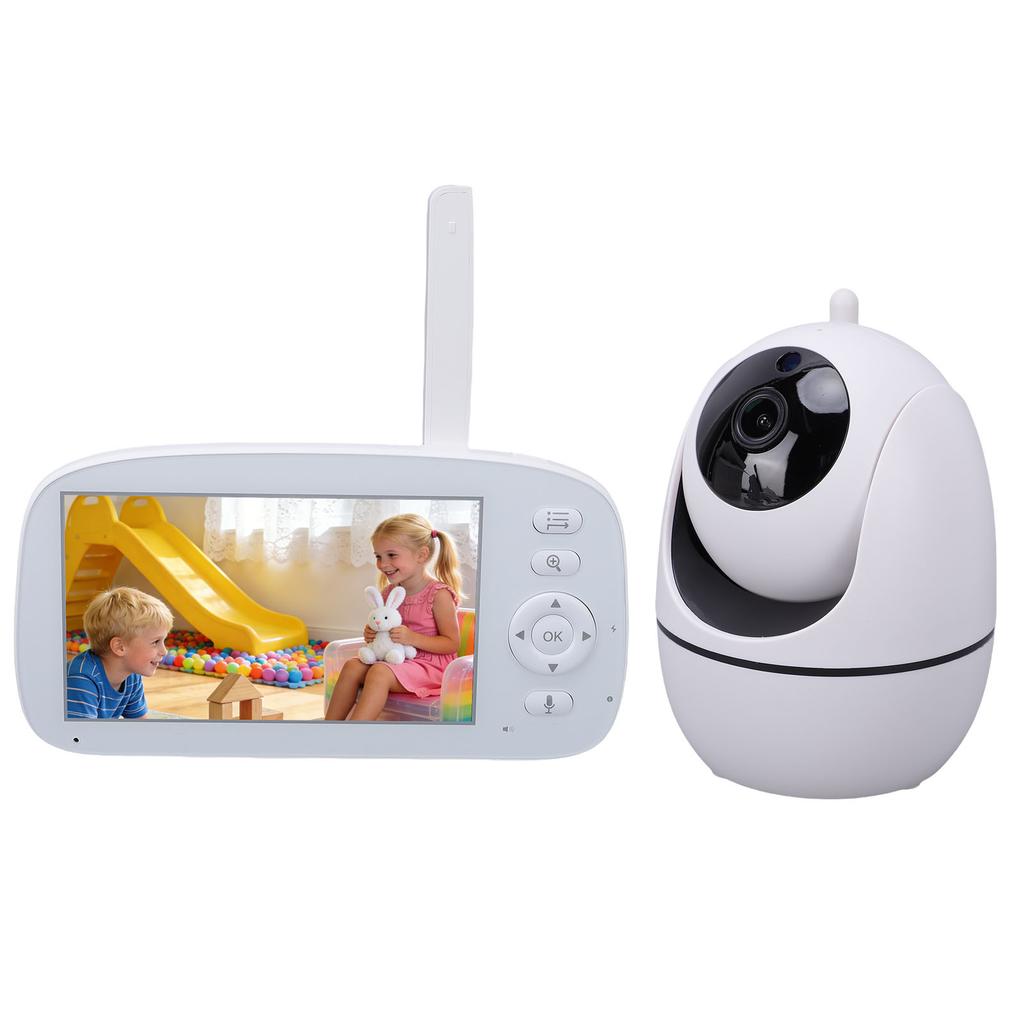 Baby Monitor No WiFi Upgrade with Camera and Audio 5 Inch LCD Screen 720P with 360 degrees  Pan Tilt 2X Zoom Night