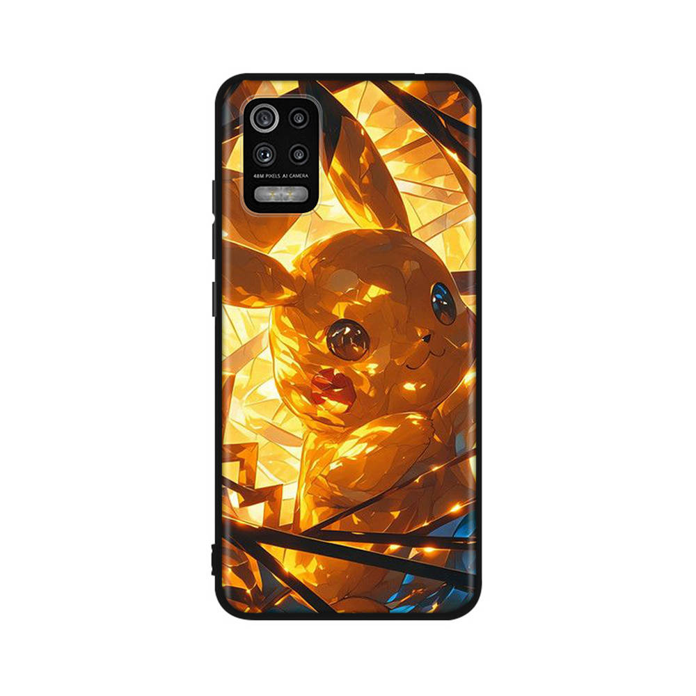 CT53 Cute Pikachu Case for OPPO Reno 8 6 5 4 Pro Find X3 A17 A31 A38 A40 A53 A54 A55 A74 A76 A78 A77 A80 A94 A95 A96 Lite Black Sofe Cover