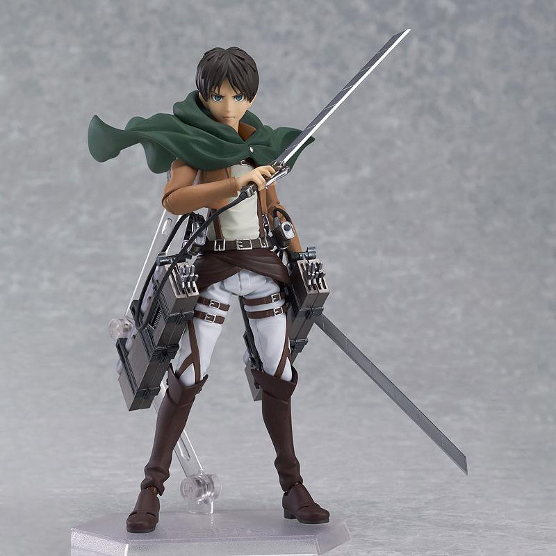 15cm/5.9in Attack On Titan Figma Figure Levi·Ackerman Eren Jaeger Mikasa·Ackerman Action Figure PVC Figurine Kids Toys Gift Boys