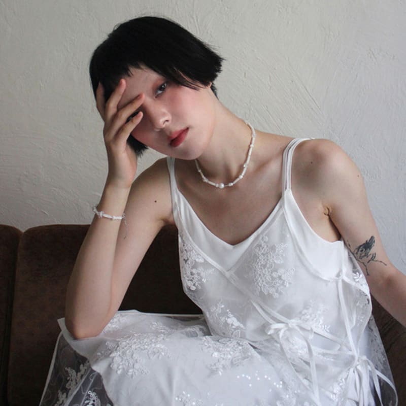 Rubati Mother of Pearl+Crystal Necklace