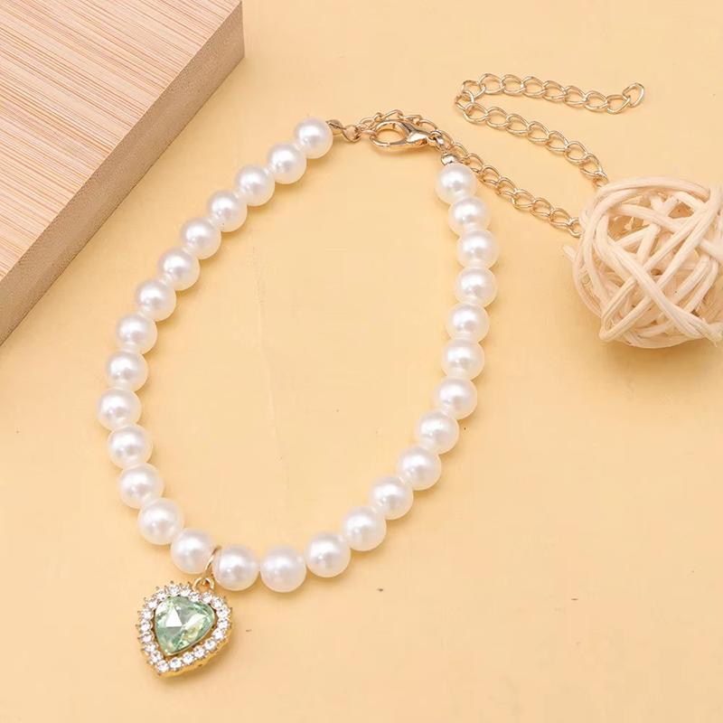 Princess Style Pet Pearl Collar for Dogs Cats-Cute Adjustable Jewelry Accessory for Puppy Kitten Chihuahua Perfect Wedding Gift