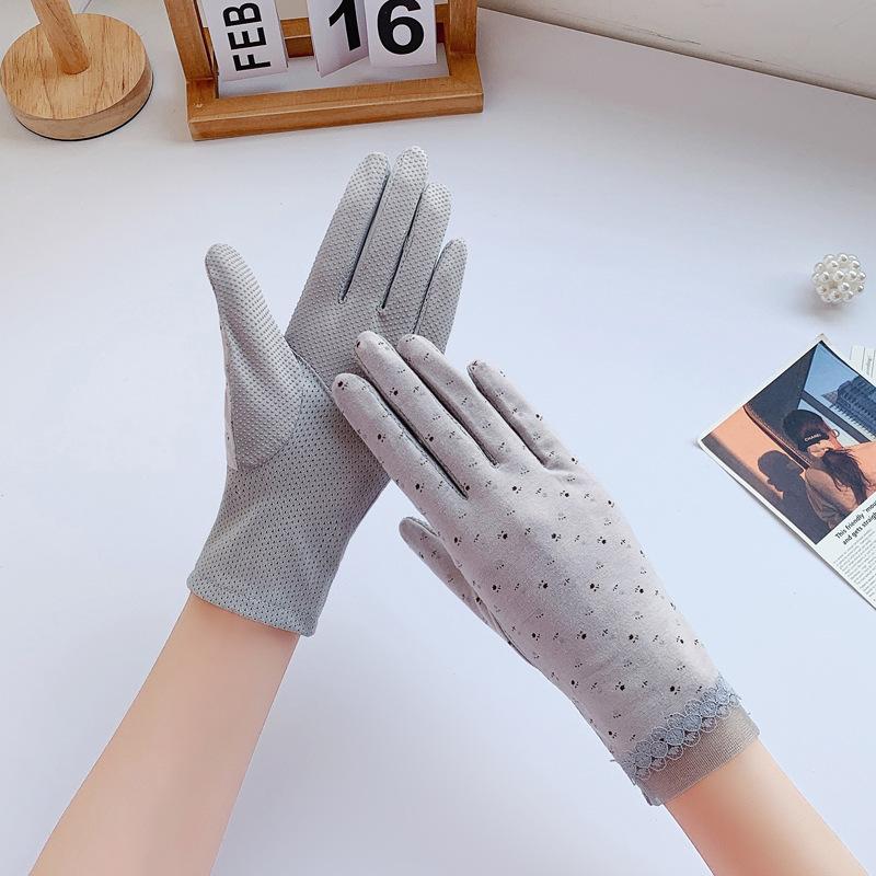 

Sunscreen gloves Thin pure cotton UV protection one size fits all сірий колір