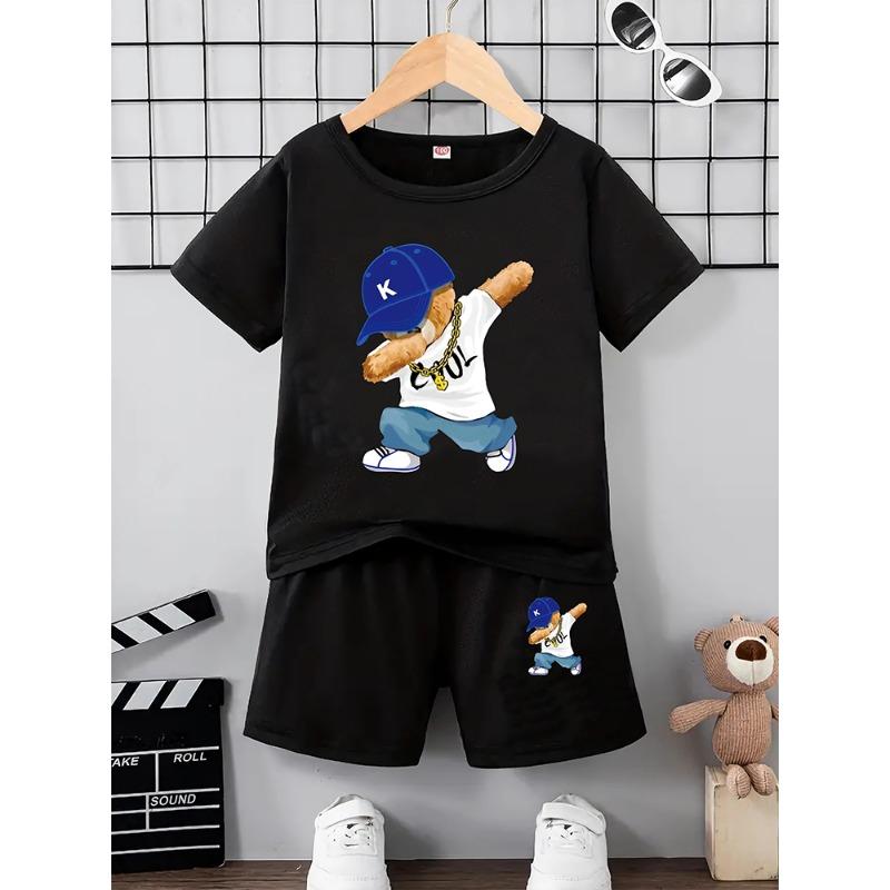 Men's T-shirt And Shorts Set Summer Outdoor Street Men's Fashionable Short-sleeved Top Everyday Casual Men's Beach Shorts