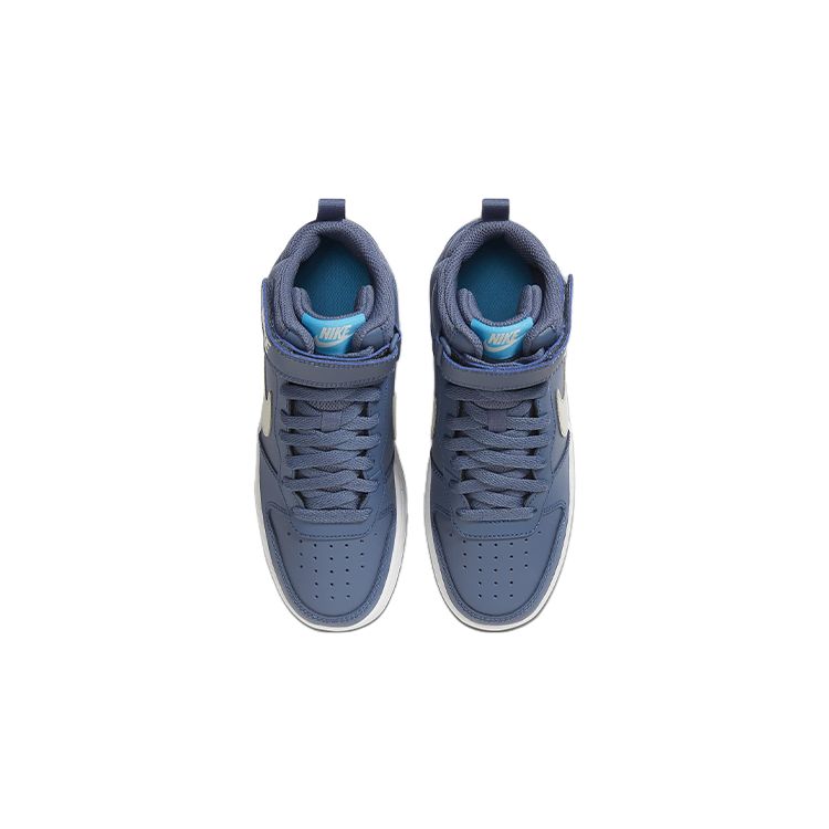 Nike Court Borough Mid 2 Leather Balance Support Mid-Top Kids Skate Shoes Kids Skate Shoes Blue White CD7782-402