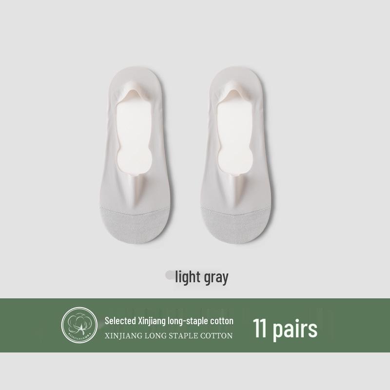 Women's Ice Silk Low-Cut Ankle Socks: Breathable, Anti-Slip, Thin, Pure Cotton, No-Show Design.
