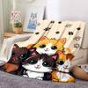 1pc PawPrints Kittens Lightweight Flannel Blanket, Comfortable and Warm Blanket, for Office and Camping Sofa Bed, Livingroom009