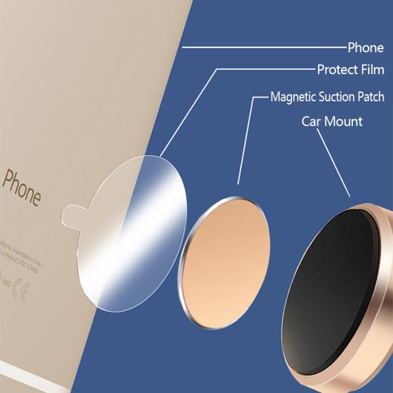 4 Piezas de Placas Metálicas Redondas Adhesivas de Repuesto para Soporte Magnético de Teléfono Móvil