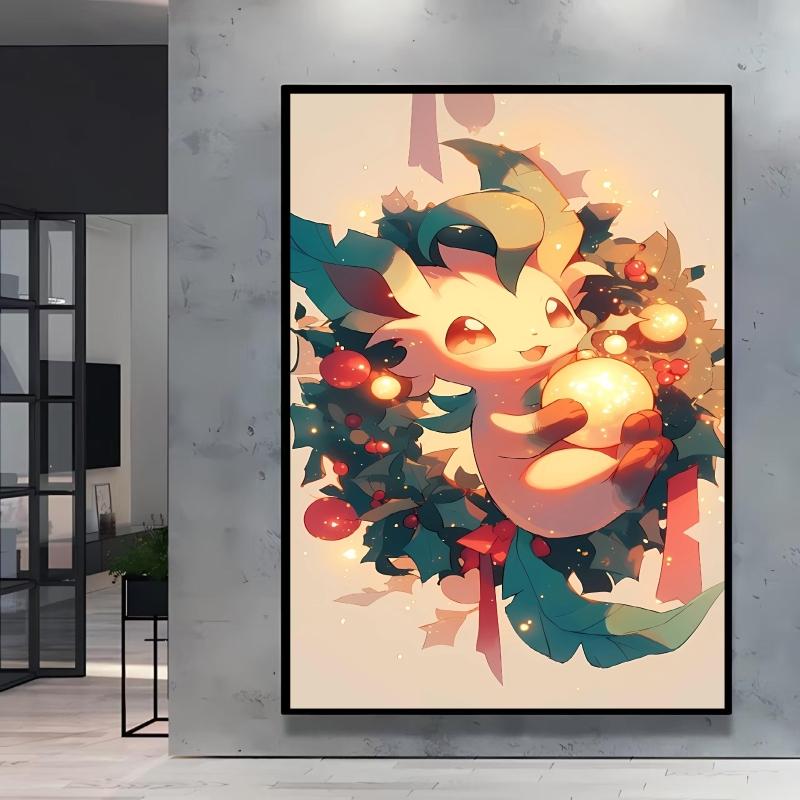 Canvas Wall Art Pokemon Pikachu Poster Prints Cute Cartoon Character Picture Classic Living Room Home Decoration Christmas Gift