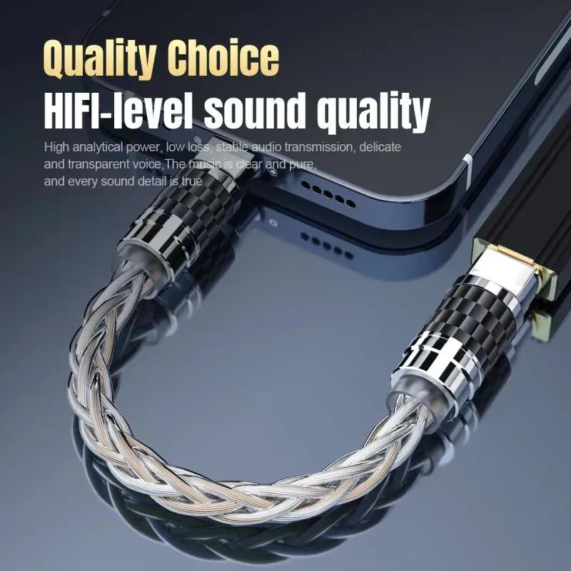 Hifi OTG Converter Type C Micro USB Headphone Adapter 4N Pure Silver Audio Amplifier Sound Card USB C Data Cable Earphone Type-C