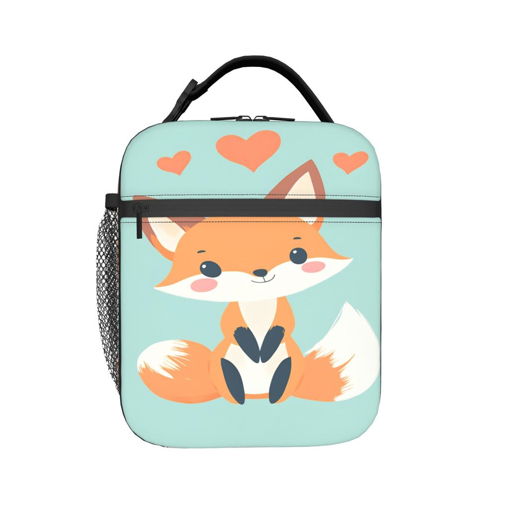 Cute Fox Lunch Bag For Adult Print Lunch Box Fun Picnic Cooler Bag Portable Oxford Thermal Tote Handbags
