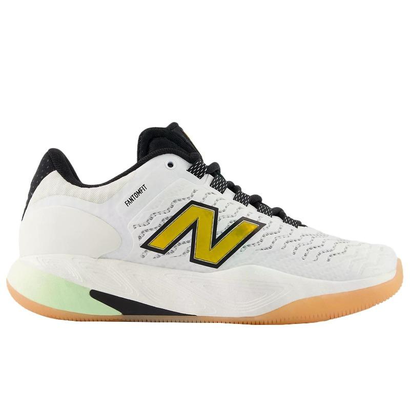 New Balance Fresh Foam X CT-Rally v2 Damen Komfort Vielseitig Atmungsaktiv Unterstützung Niedrig geschnitten Tennisschuhe Weiß Schwarz Gold WCHRALL2