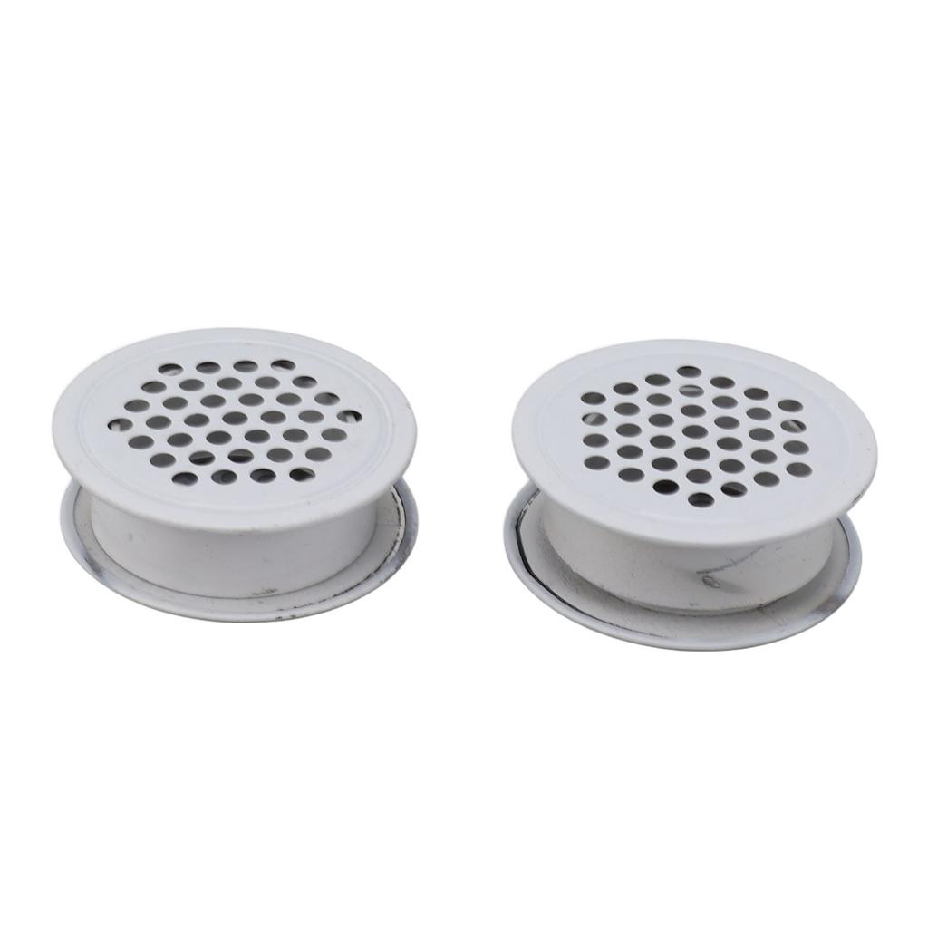 2Pcs Round Vent Cover White Rustproof Rugged Versatile Air Vent Mesh Hole Cover for Home Closet