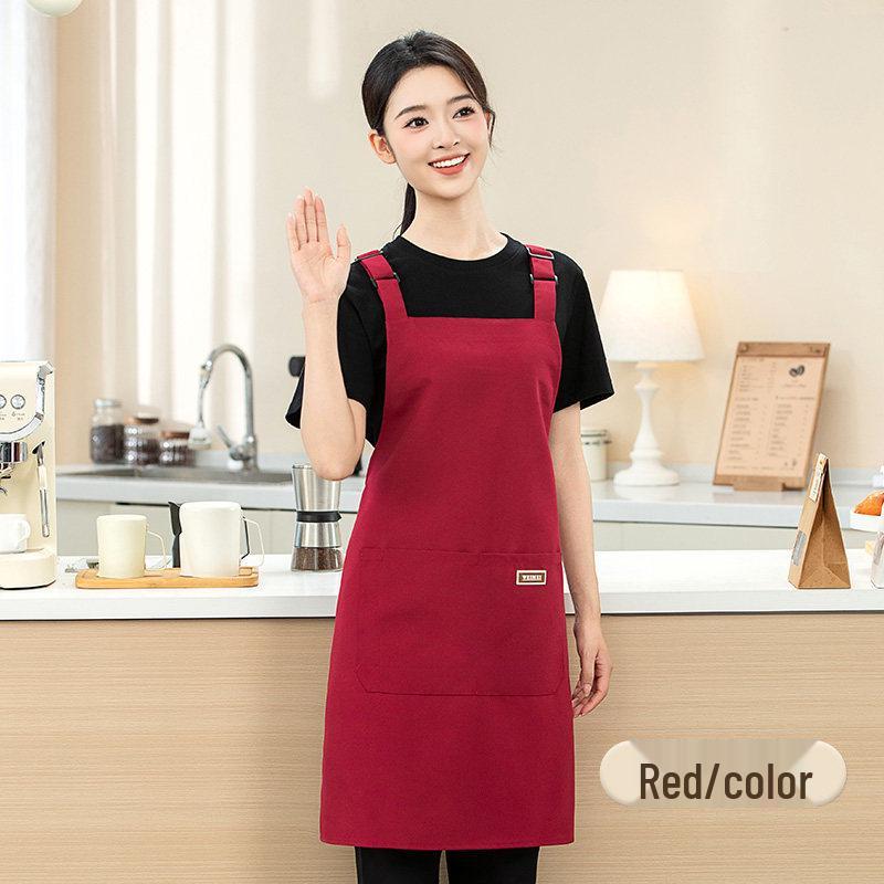 Custom Logo Waterproof Kitchen Apron - Embroidered, Oil-Proof, Long Waist Design for Catering