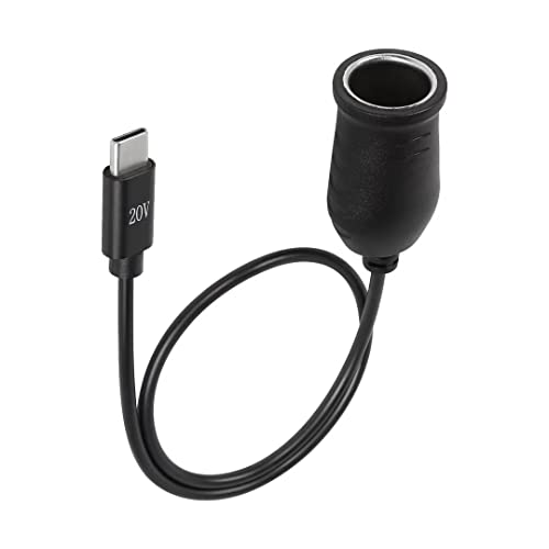 SinLoon Car Cigarette Lighter Socket Female USB Type-C Male 9-20VPD Car Charger Type-C Female Connection Adapter (20V)
