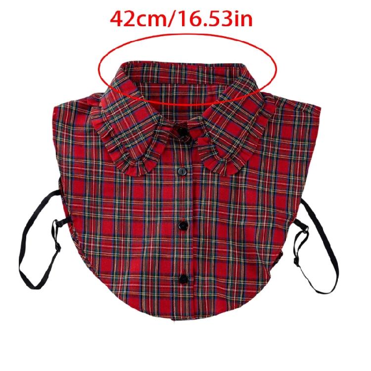 Stylish Plaids Pattern Detachable Collar Styling Accessory Faux Collar Decoative Neckwear For Various Occasion Outfit