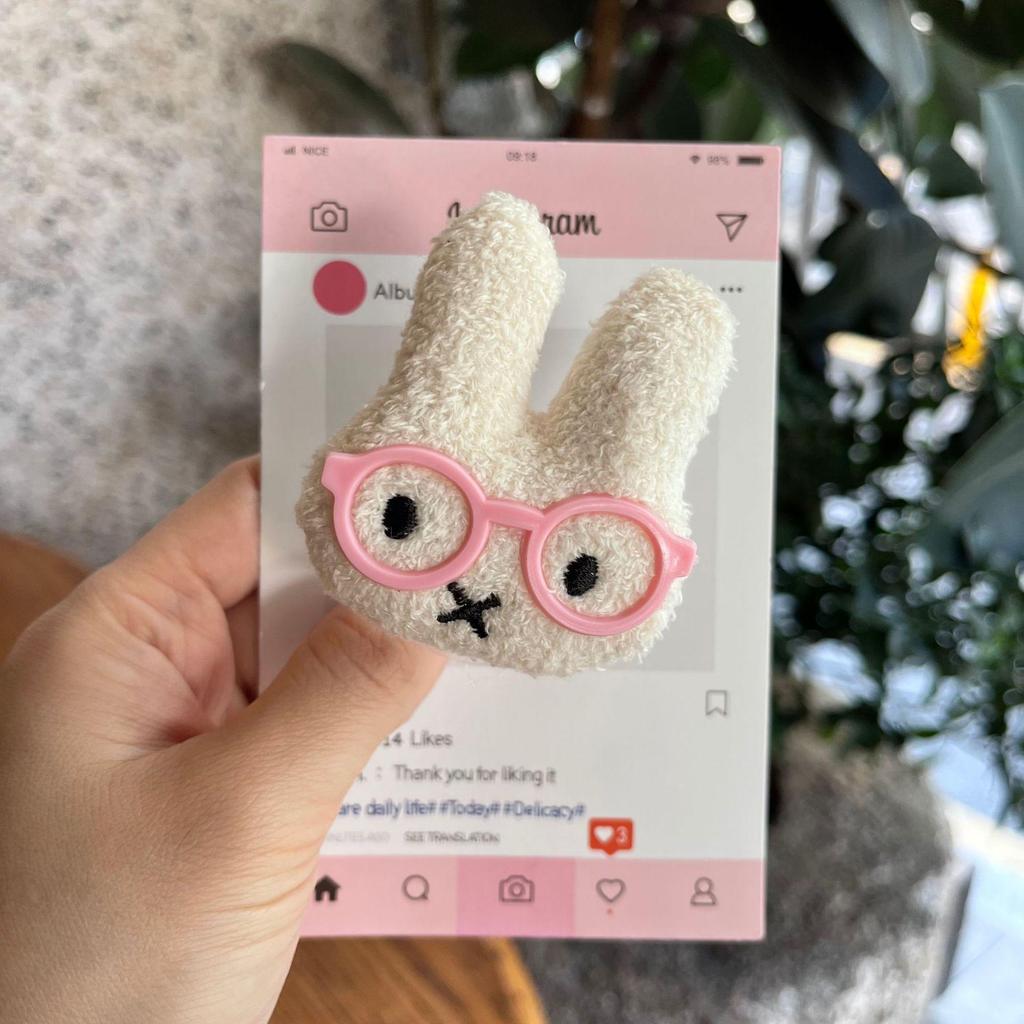 Japan Korea Cute Cartoon Glasses Miffy Phone Case with Retractable Airbag Holder
