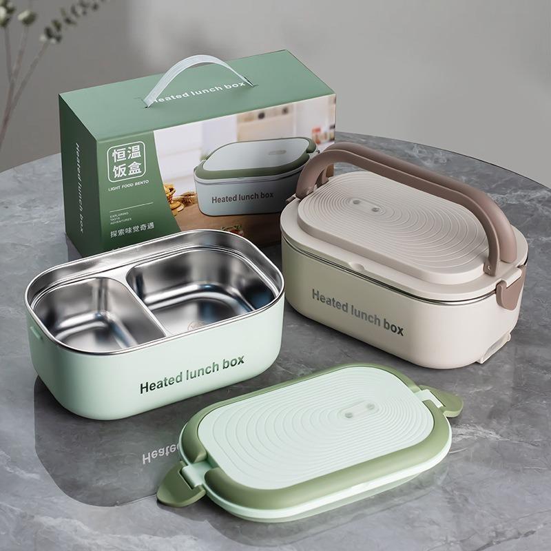 220V 110V Electric Lunch Box Stainless Steel Food Warmer Heating Bento Box 1L EU US Plug School Office Thermostatic Heater 18W
