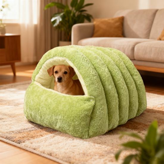 Pernă de iarnă detașabilă și lavabilă pentru pisici, moale din bumbac, confortabilă, peșteră pentru pisici, pliabilă, groasă, casă de dormit pentru animale de companie, pentru pisici, câini mici