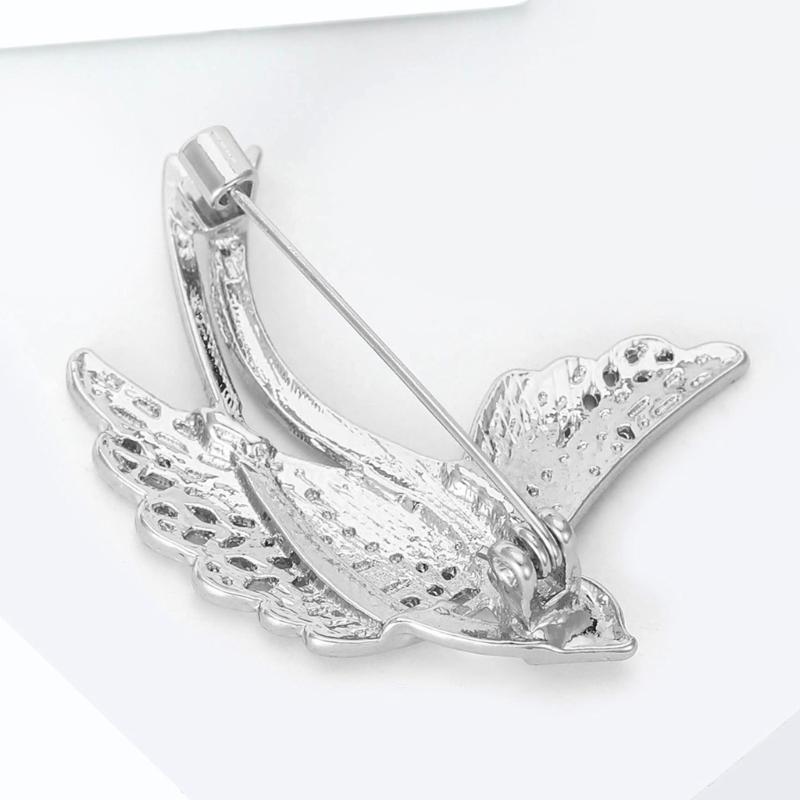 Contemporary Swallow Brooch Lightweight Alloy Jewelry With Polished Texture Gift For Birthdays Anniversaries Event