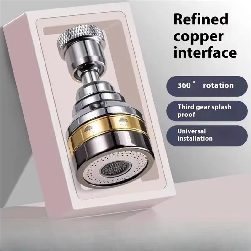 A27F-Faucet Aerator Extension Tube Brass Rotatable 360° Kitchen Water Spout With Splash Proof Foam Maker And Pressure Booster