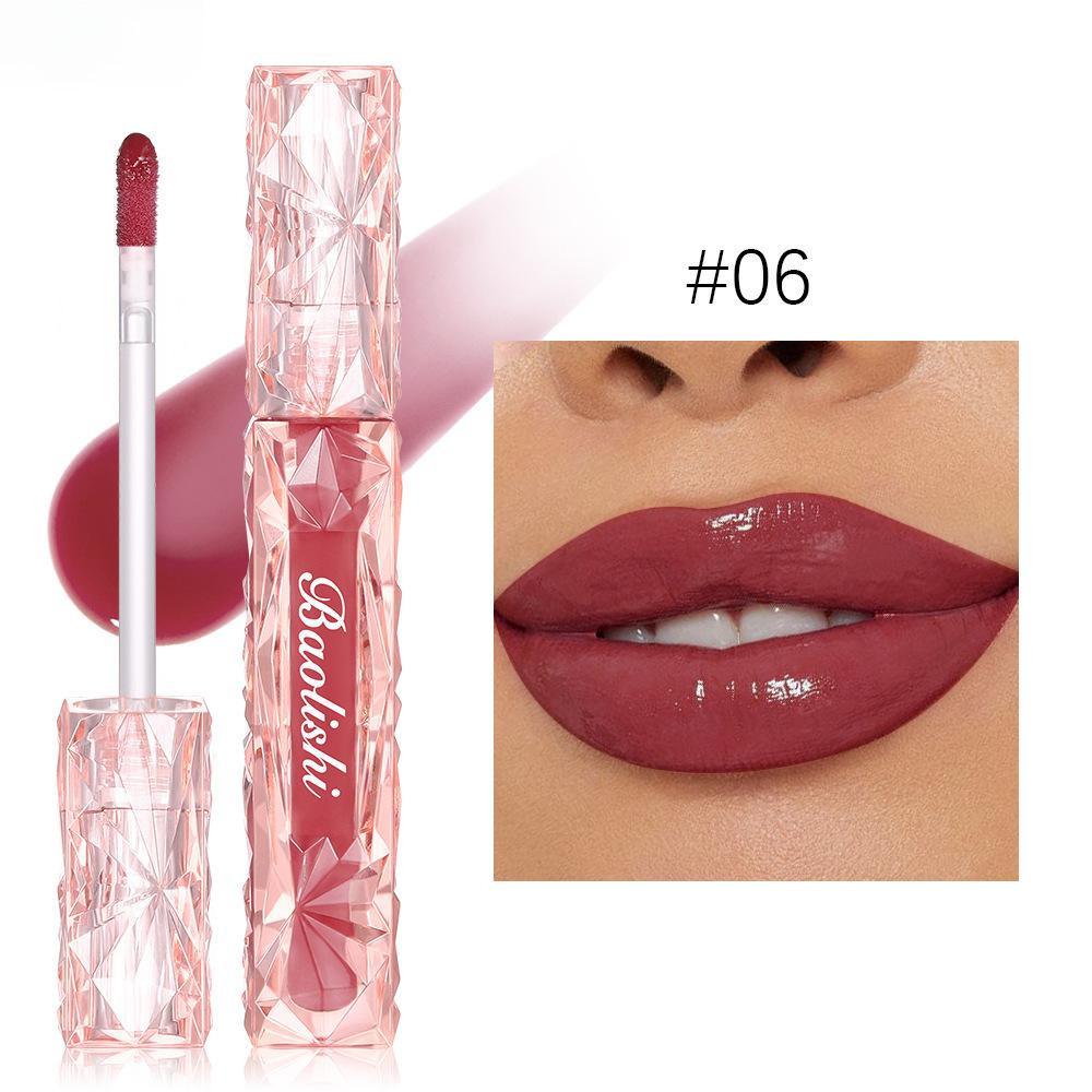 Glitzernder Lipgloss, Spiegel, Wasserglanz, Lipglasur, Antihaft-Becher, wasserdicht, perlmuttartiger, feuchtigkeitsspendender Lippenbalsam