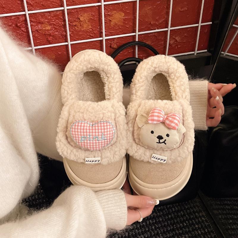 

Женские зимние теплые меховые ботинки большого размера с мультяшной мягкой подошвой, утепленные подкладкой ботильоны до щиколотки, противоскользящие, для пеших прогулок, повседневные, спортивные, хлопковые ботинки 36/37 бежевый