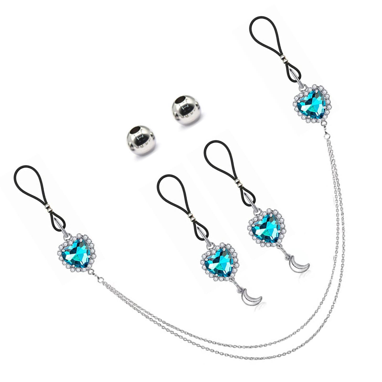 

Элегантные кольца для сосков со стразами в комплекте с цепочкой для модных женщин, любителей отдыха и уникальных стилей 1