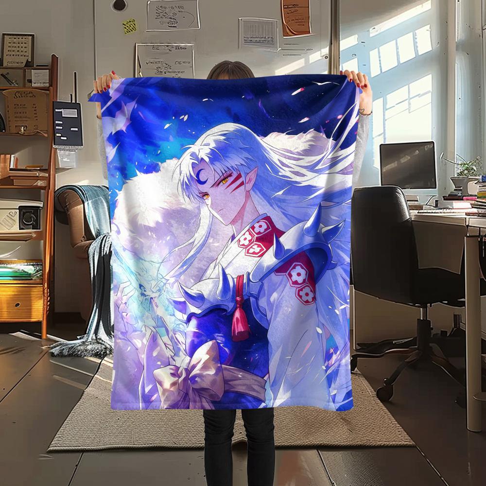Inuyasha Flannel Blanket, High Quality Comfortable for All Seasons, Home Decor, Warmth and Comfort