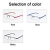 TR90 Mens Womens Half Frame Reading Glasses With Case 1.5 2.0 2.5 3.0 Metallic Galf Rim Prescription Eyeglasses