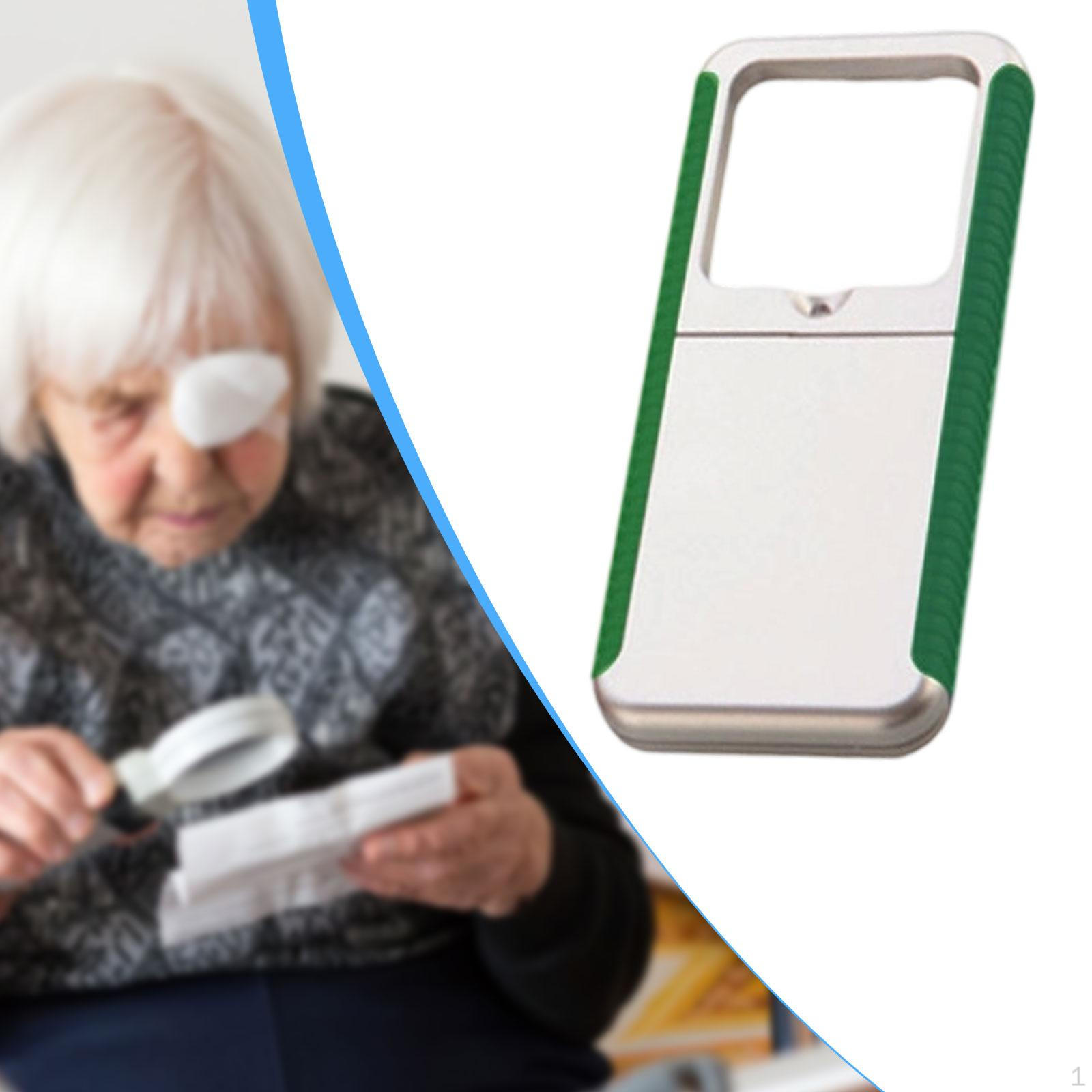 

Magnifying Glass Lighted Magnifier for Low Vision Seniors Handheld 3x with Light Len зелений