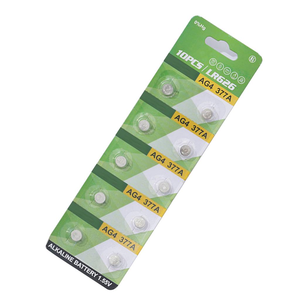 10Pack AG1 AG3 AG4 AG10 AG13 1.55V Alkaline Coin Batteries Long Lasting Power Button Cells for Small Electronics