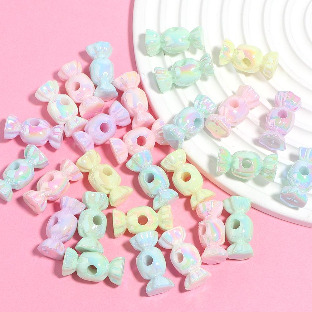 10pcs 29x12mm Candy Shape Acrylic Beads Colorful Sweets Loose Bead For Jewelry Making DIY Bracelet Necklace Keychain Accessories