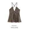 Kaslead New Arrival Women's Clothing Fashion Style Fashion Minimalist Easy Matching Sling Cross Decoration Sequin Tops