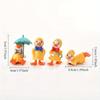 Figurki Miniaturowe 4 Mini Kaczki Ogród Bajkowy Figurki Miniaturowej Zagrody Krajobraz z Mchu Urocze Ozdoby Zestaw do Wystroju Domu na Zewnątrz