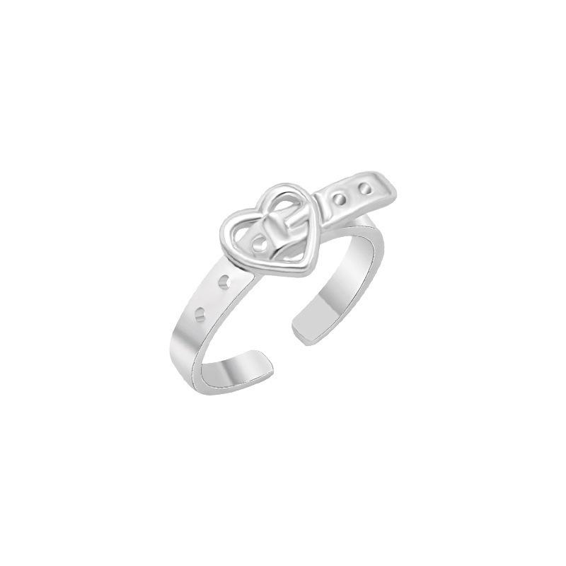 Bague Boucle de Ceinture Amour Mode Vent Froid Sens Élevé Design de Niche Sens du Design Ouverture Bague Tendance Cool Féminine