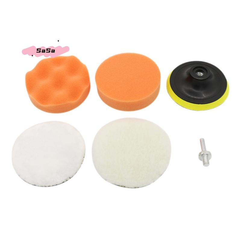 S-6Pcs Foam Pad Buffer Kit Polishing Machine Wax Pads 3/4/5/6/7 Inch For Removing Scratches Car Polishing Sponge Pads Set
