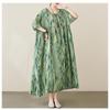DIMANAF New 2026 Summer Beach Women Plus Size Lady Long Dress Loose Oversize Maxi Floral Print Cotton