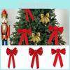 Cross-border Christmas Decoration Plush Red Christmas Bow Festive Christmas Tree Ornament