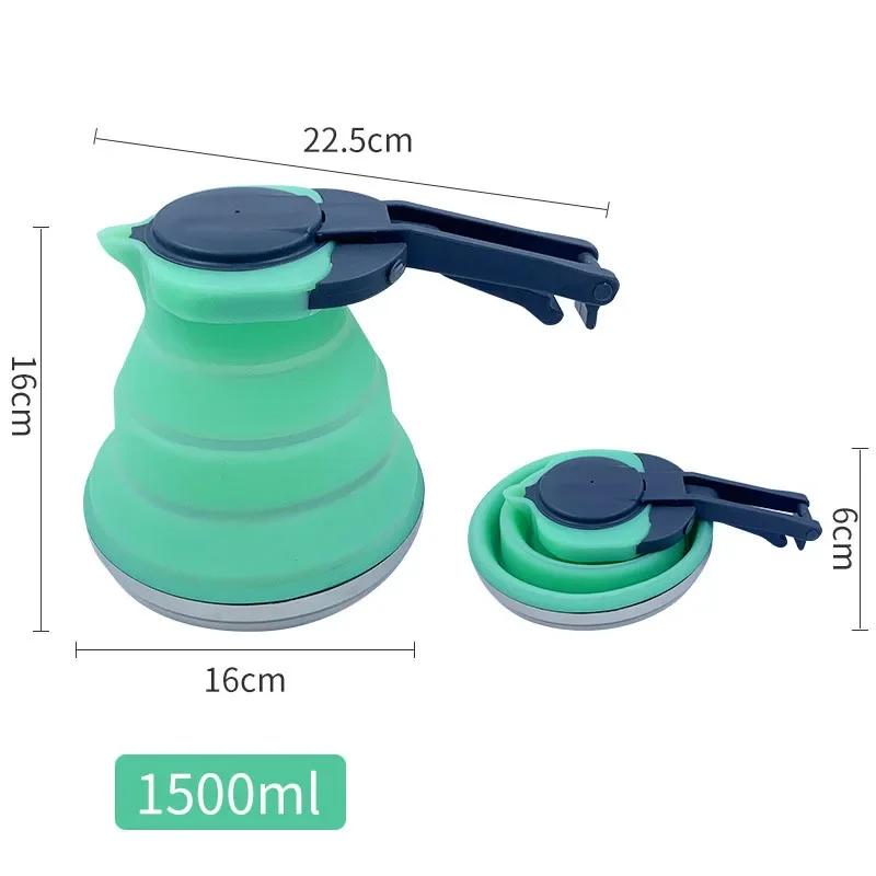 

1500 мл Креативный Портативный Силиконовый Чайник Открытый Складной Кофеварка из Силикагеля Компрессионный Герметичный Дорожный Чайник для Кемпинга
