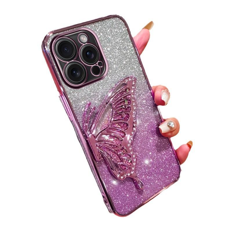 Etui na telefon komórkowy iPhone15 Ruchomy piasek Motyl 14 Apple 16 Promax Gradientowe Brokatowe Silikonowe Etui 13