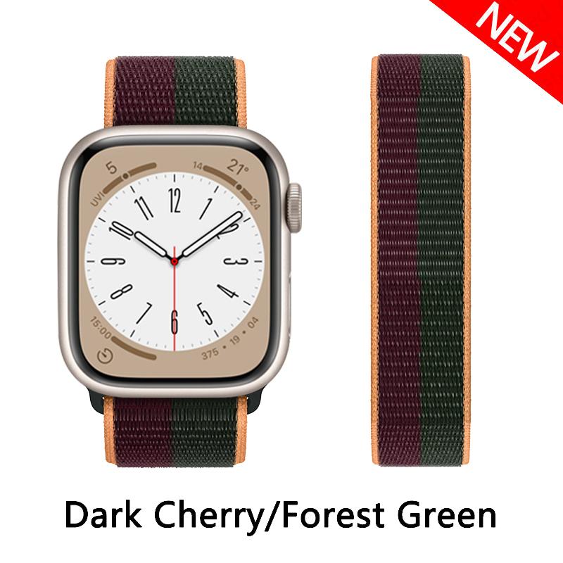 Nylon Strap For Apple Watch 10 Bands 46mm 44mm 40mm 45mm 41mm 49mm 42mm 38mm Bracelet Correa iwatch Series 8 se 7 6 3 9 11 40 mm