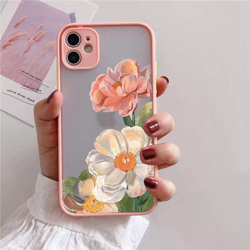Watercolor Painted Nice Flowers Pattern Phone Case for IPhone 12 13 Mini 11 14 15 Pro Max X XR 7 8 Plus Shockproof Flower Cover