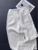 Elegant Summer 2025 White High-Waisted Linen Wide-Leg Pants for Women