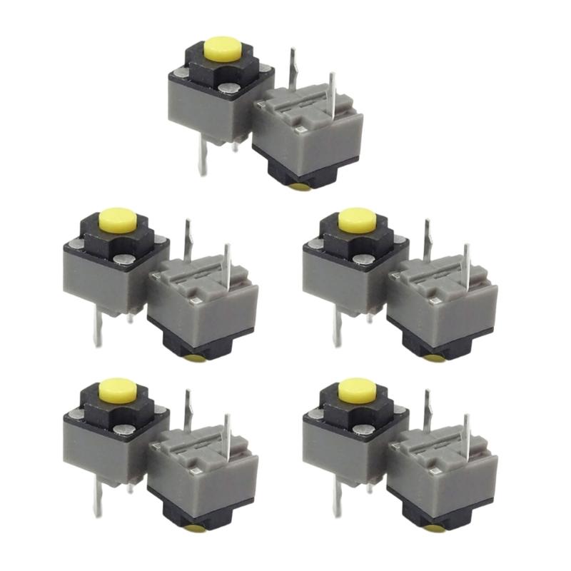 10 Stück 6x6x7,3mm Kailhs Silents Taster Drahtlose Maus Mikroschalter mit Geräuschloser Bedienung für Gamer und Büro