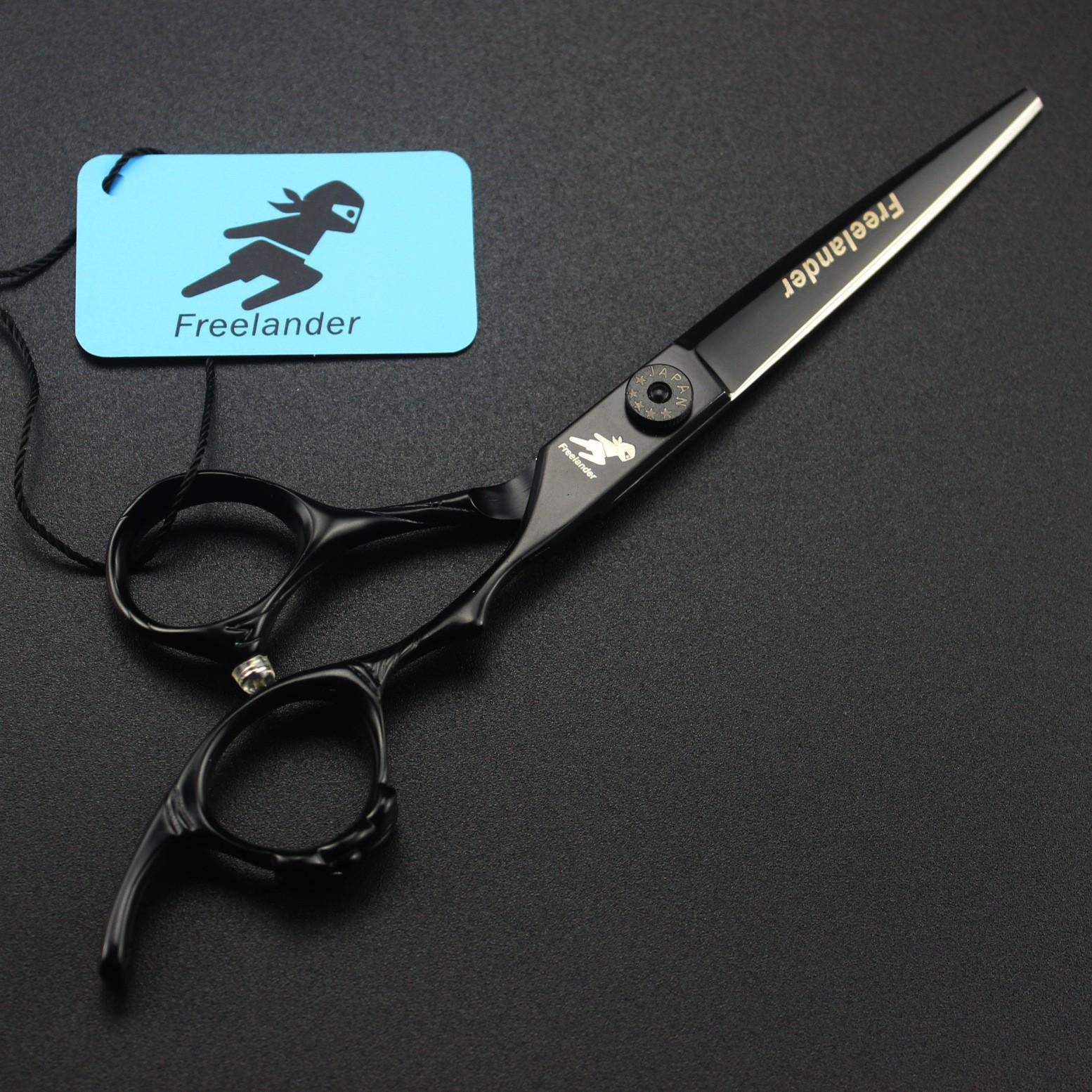 6.0 Black Ring Handle Hairdressing Scissors Set: Straight & Thinning Shears