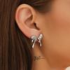 Exaggerated Metal Triangle Bend Pointed Earrings for Women Minimalist Design Geometric Curved Stud Earrings Jewelry 2025 Trend